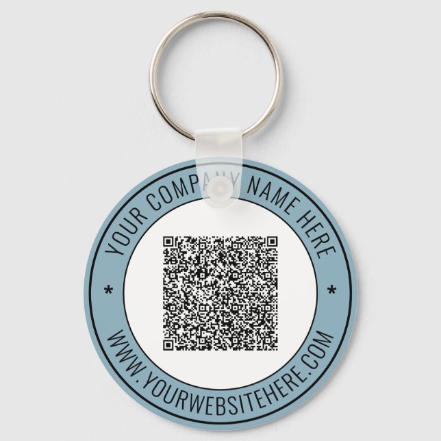 Custom QR Code and Text Keychain - Promotional (Front)