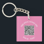 Custom QR Code and Text Keychain Your Colours<br><div class="desc">Choose Colours and Font - Keychain Your Special QR Code Info and Custom Text Personalised Modern Keychains Gift - Add Your QR Code - Image or Logo - photo / Text - Name or other info / message - Resize and Move or Remove / Add Elements - Image / Text...</div>