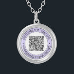 Custom QR Code and Text Necklace - Your Colours<br><div class="desc">Custom Colours and Font - Your QR Code or Logo / Photo Name Website or Custom Text Promotional Business or Personal Modern Stamp Design Necklace / Gift - Add Your QR Code - Image - Logo or Photo / Name - Company / Website or other Information / text - Resize...</div>