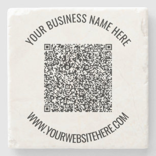 Custom QR Code and Text Personalised Stone Coaster