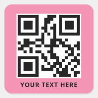 Custom QR Code and Text Promotion Pink