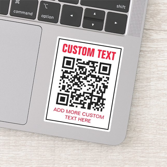 Custom QR code and text Sticker (Detail)