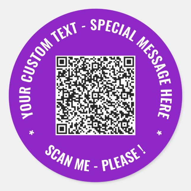 Custom QR Code and Text Stickers Template (Front)