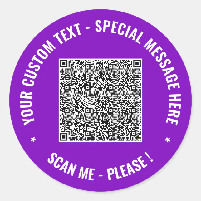 Custom QR Code and Text Stickers Template | Zazzle