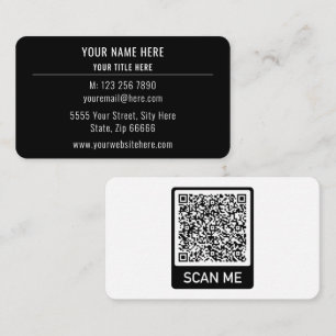 Custom QR Code Black and White Business Card