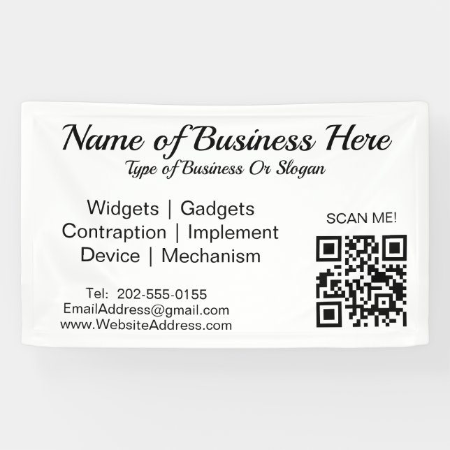 Custom QR Code Business Banner (Horizontal)