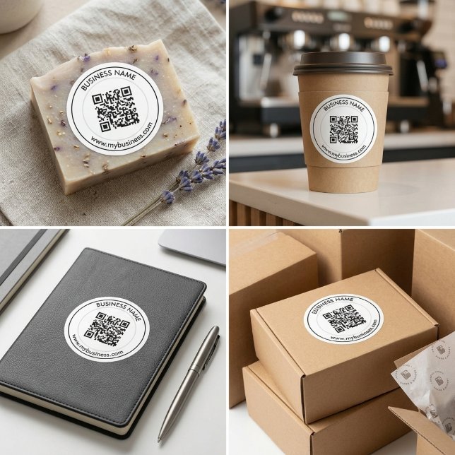 Custom QR Code Business Branding  Classic Round Sticker (Custom QR Code Business Branding Classic Round Sticker)
