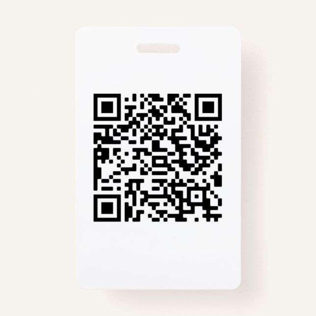 Custom QR Code business ID Badge (Front)