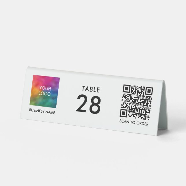 Custom QR Code Business Logo Here Scan Me Number (Front)