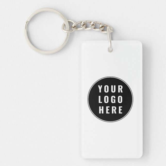Custom QR Code Business Logo Modern Key Ring (Front)