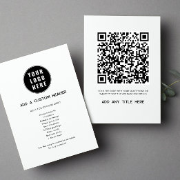 Custom QR Code Business Logo Modern Trendy Card