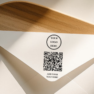 Custom QR Code & Business Logo Rubber Stamp