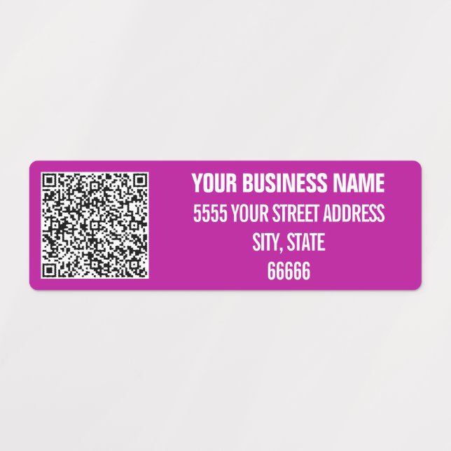 Custom QR Code Business Name Address Colours Label (Design 2)