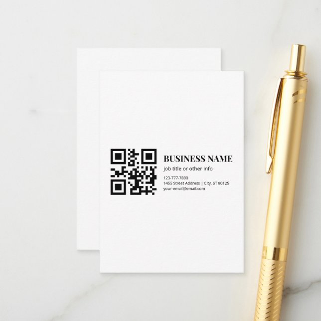 Custom QR Code Business  Name Template (Front/Back In Situ)