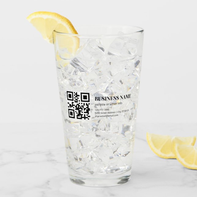 Custom QR Code Business  Name Template Glass (Front Ice)
