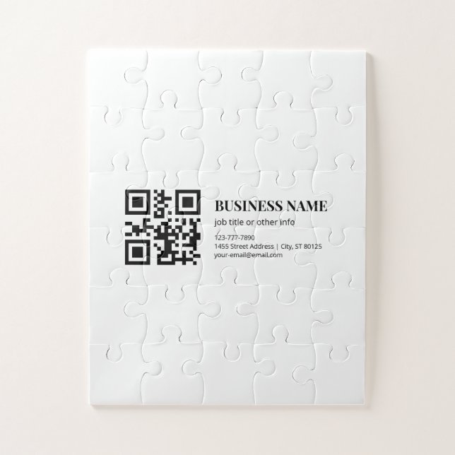 Custom QR Code Business  Name Template Jigsaw Puzzle (Vertical)