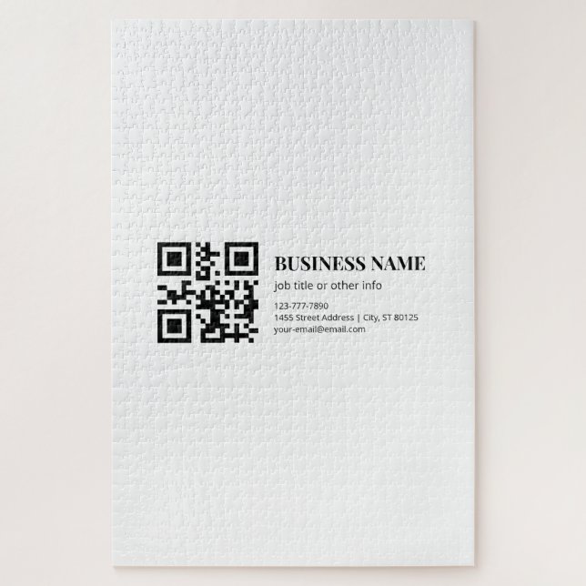 Custom QR Code Business  Name Template Jigsaw Puzzle (Vertical)