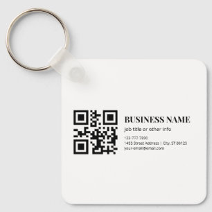 Custom QR Code Business Name Template Key Ring