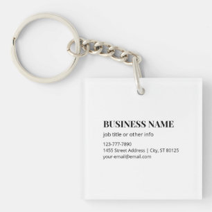 Custom QR Code Business Name Template Key Ring