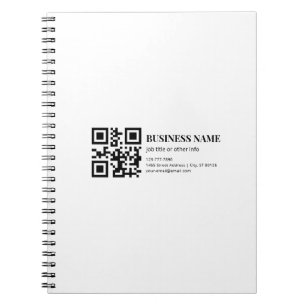Custom QR Code Business Name Template Notebook