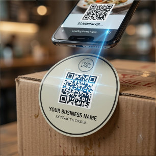 Custom QR Code Business Personalised Logo Classic Round Sticker