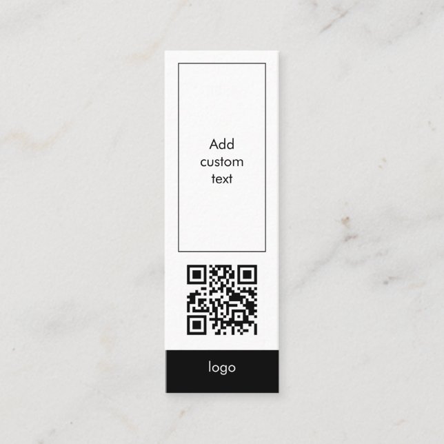custom qr code business simple white bookmark card (Front)
