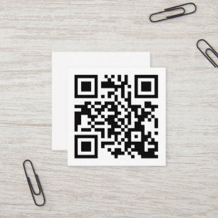 Custom QR Code Business   Text or Social Media Square Business Card