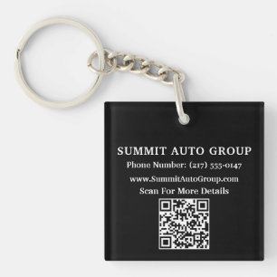 Custom QR Code Car or Auto Dealer Promotional  Key Ring