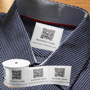 Custom QR Code Clothing Labels Sew On Sewing Tag Satin Ribbon