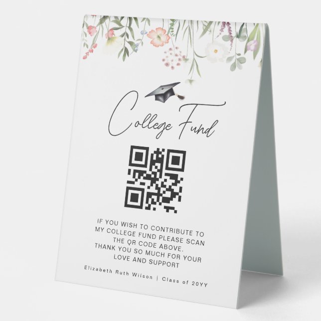 Custom QR Code College Fund Wildflower (Front)