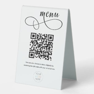 Custom QR Code Contactless Script Menu Table Tent 