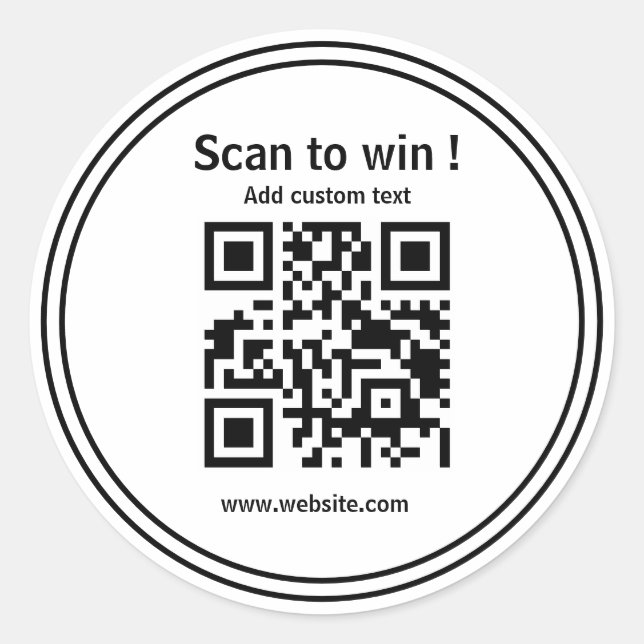 custom qr code contest white url simple Sticker (Front)