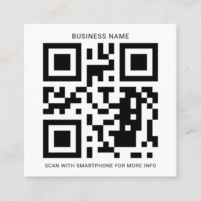 Custom QR Code Create Your Own Square Business Card (Front)