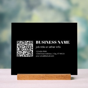 Custom QR code & Editable Retro-Modern Text Acrylic Sign