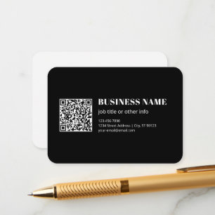 Custom QR code & Editable Retro-Modern Text Enclosure Card