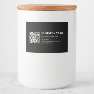 Custom QR code & Editable Retro-Modern Text Food Label