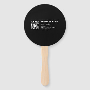 Custom QR code & Editable Retro-Modern Text Hand Fan