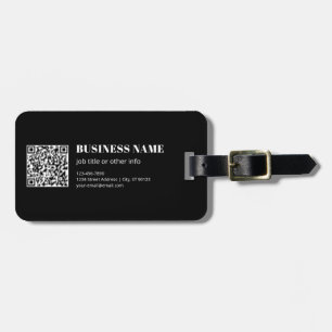 Custom QR code & Editable Retro-Modern Text Luggage Tag