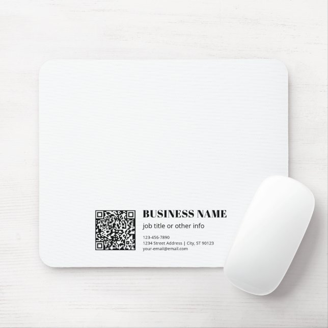 Custom QR code & Editable Retro-Modern Text Mouse Mat (With Mouse)