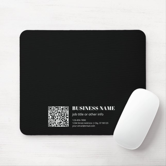 Custom QR code & Editable Retro-Modern Text Mouse Mat (With Mouse)