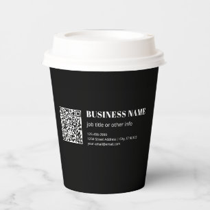 Custom QR code & Editable Retro-Modern Text Paper Cups