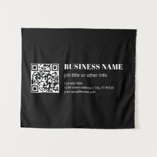 Custom QR code & Editable Retro-Modern Text Tapestry