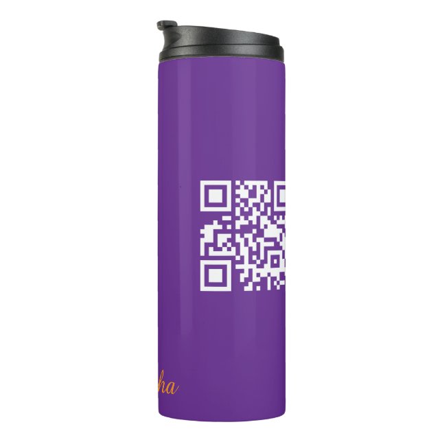 Custom qr code   Elegant  Tumbler Business Logo (Rotated Right)