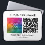 Custom QR Code Elegant Upload Business Logo Here Laptop Sleeve<br><div class="desc">Custom Business Company Corporate Logo Name Here QR Code Elegant Modern Promotional Electronics Bags / Tablet & Laptop Cases / Laptop Sleeves / Neoprene Laptop Sleeve 15 inch.</div>