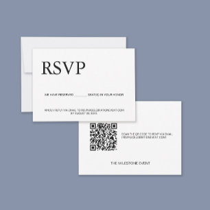 Custom QR code Email RSVP Reserved seats Card