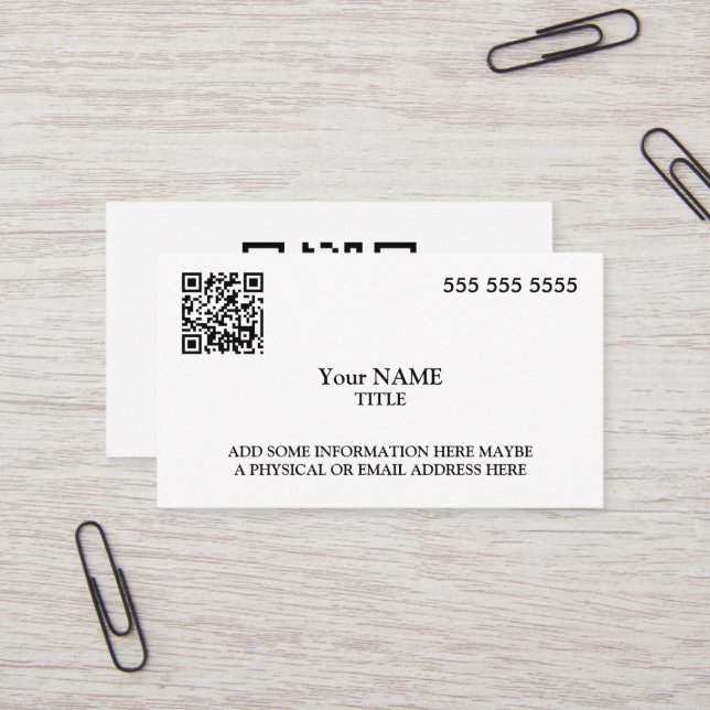 Custom QR Code Executive Business Card (Front/Back In Situ)