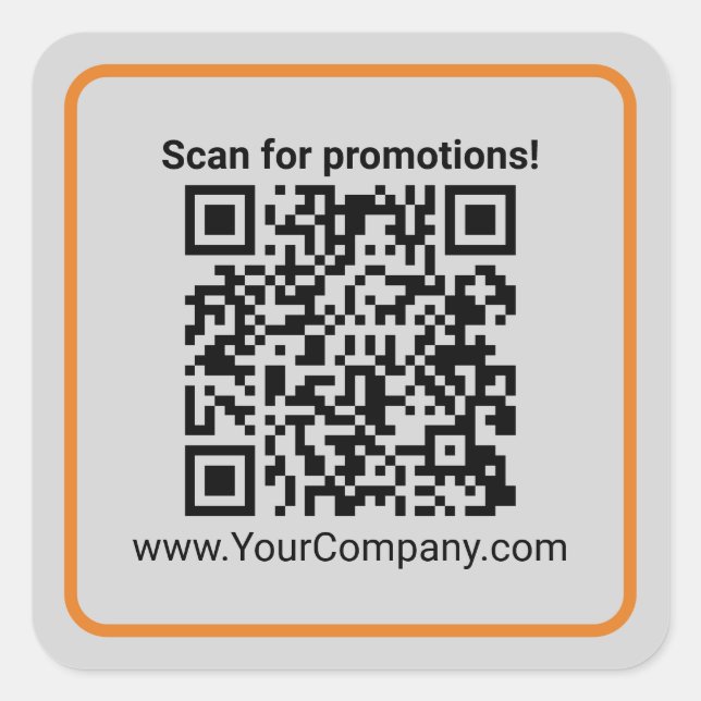 Custom QR Code For Promotions Marketing Collateral Square Sticker (Front)