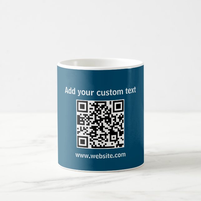 Custom Qr code green minimalist coffee Mug (Center)