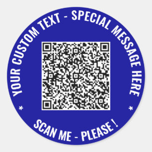 Custom QR Code Info and Text Sticker - Your Colour