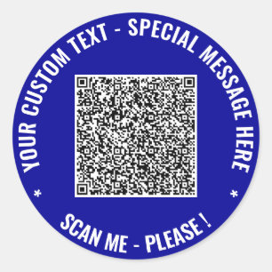 Custom QR Code Info and Text Stickers Template